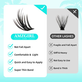 AMZGIRL LASH Fairy Lash Clusters displayed on a makeup table