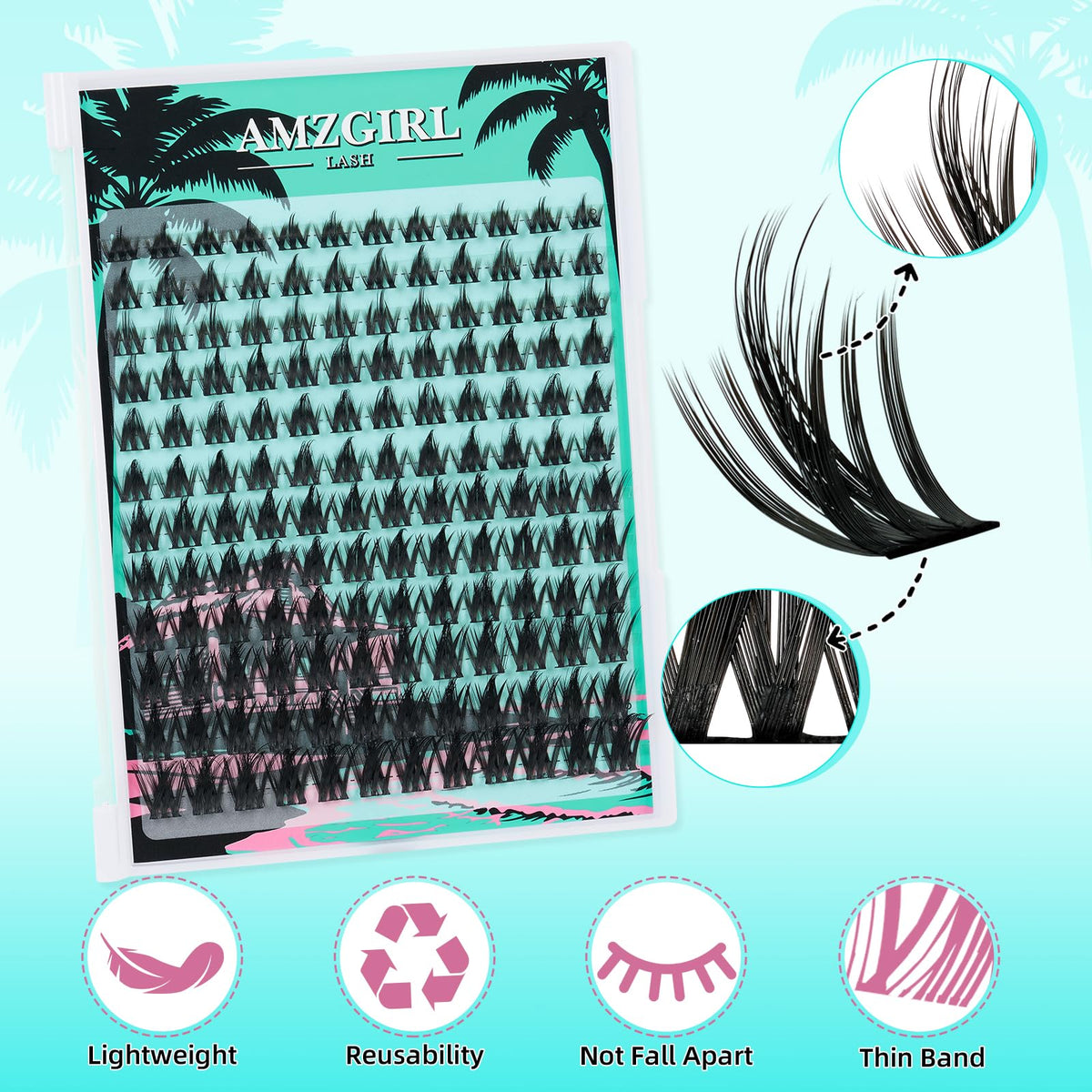 AMZGIRL LASH Fairy Lash Clusters in a lifestyle setting
