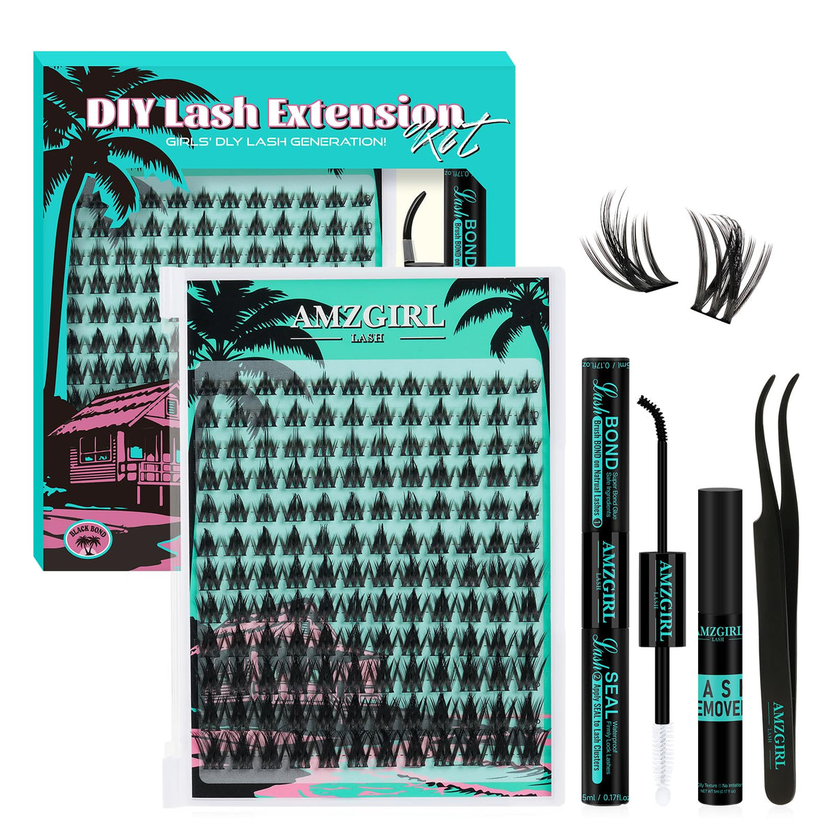 AMZGIRL LASH Fairy Lash Clusters Kit packaging front view