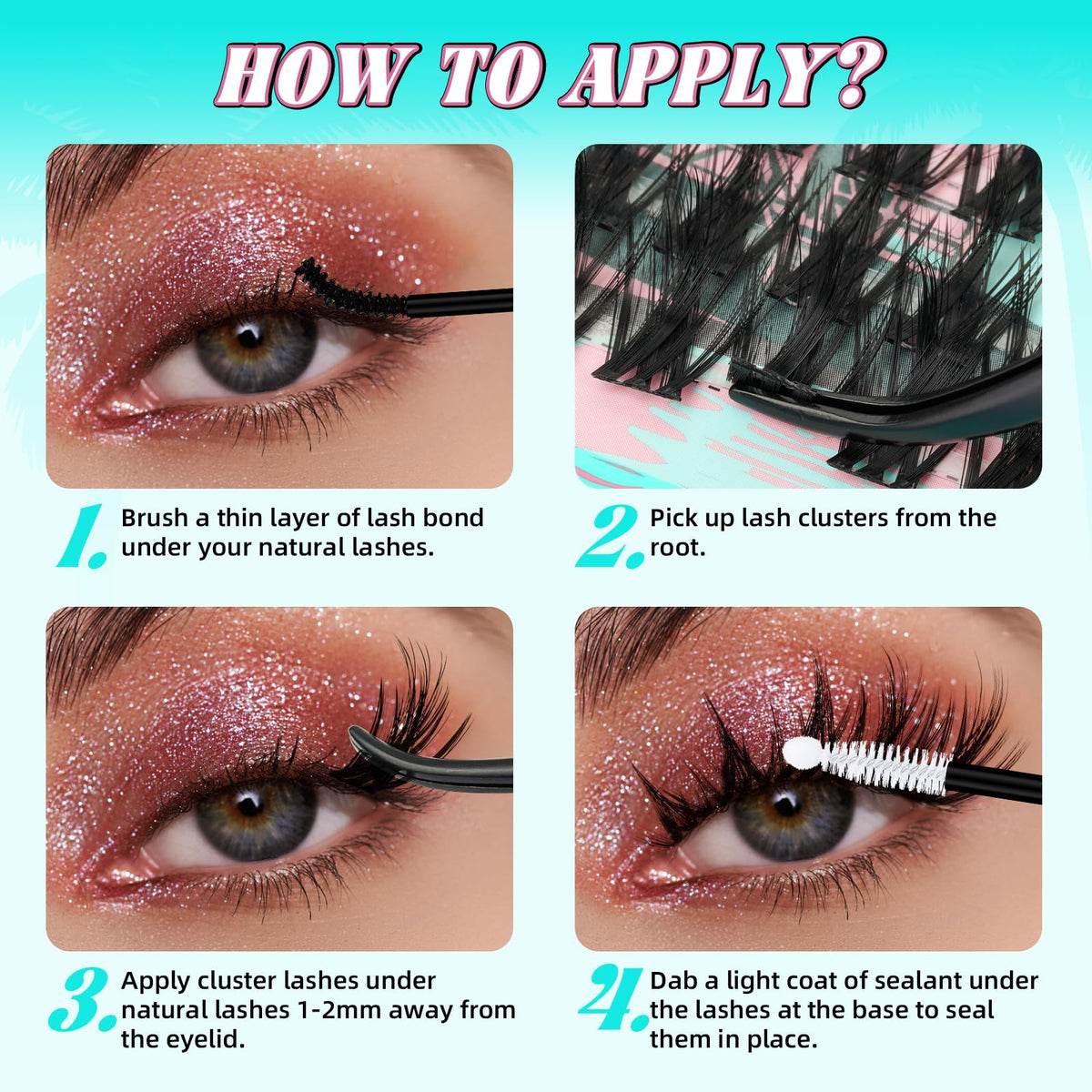 AMZGIRL LASH Fairy Lash Clusters showing texture and design