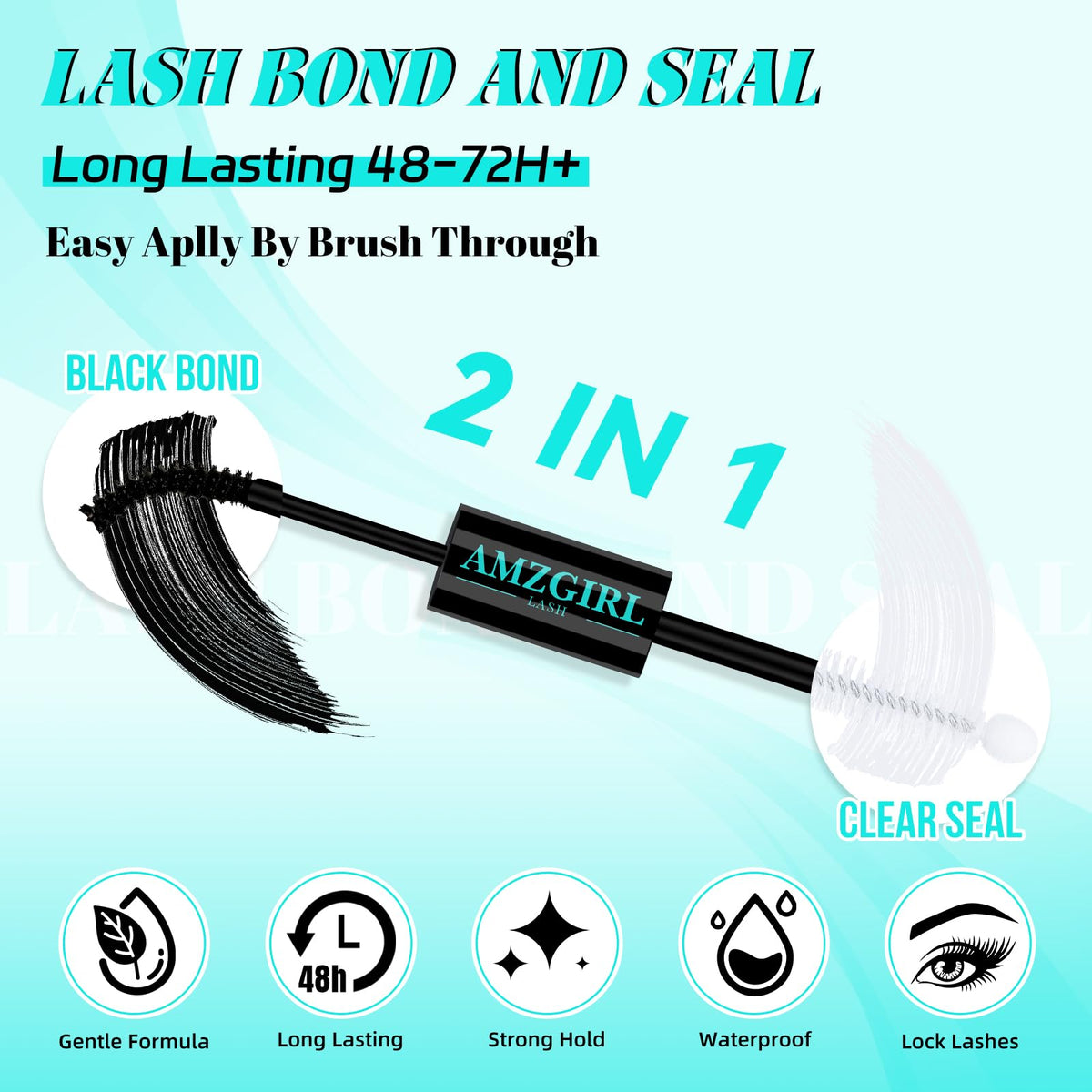 AMZGIRL LASH Lash Bond and Seal close-up view with spiral brush