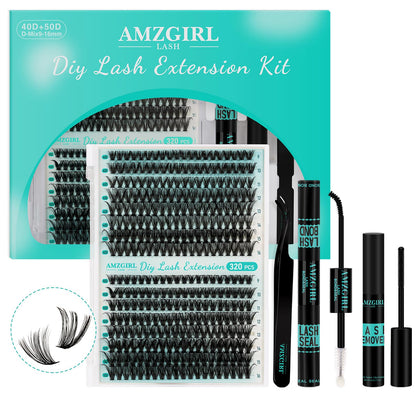 AMZGIRL LASH Lash Clusters Kit 320Pcs with various lash lengths