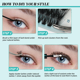 AMZGIRL LASH Lash Clusters Kit with lashes displayed