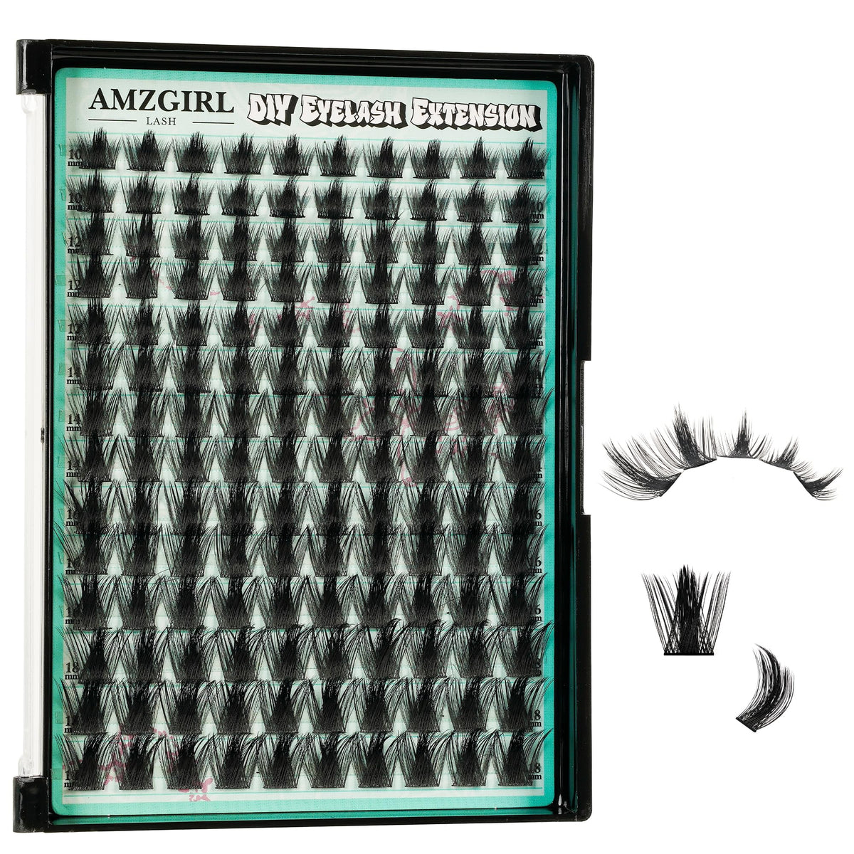 AMZGIRL LASH Manga Lash Clusters box front view with 140 C curl lashes