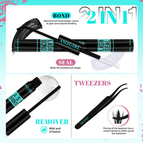 AMZGIRL LASH Manga Lash Clusters displayed with dramatic lashes