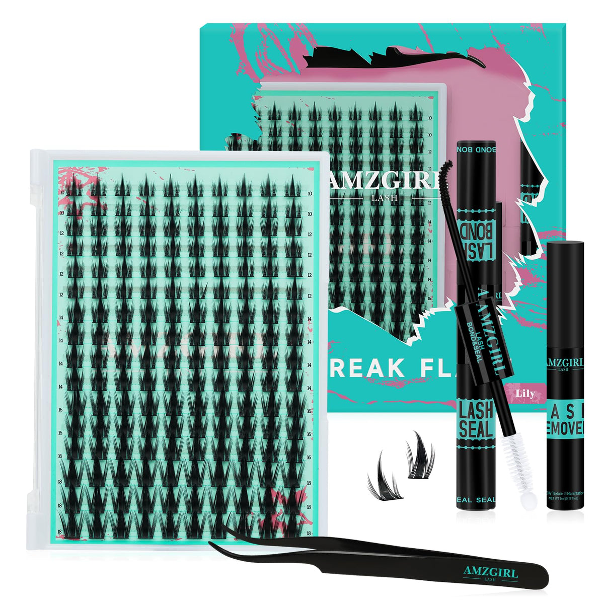 AMZGIRL LASH Manga Lash Clusters Kit with 160PCS C curl clusters