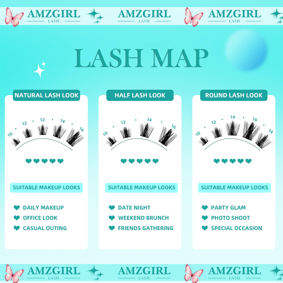 AMZGIRL LASH Manga Lash Clusters packaging dimensions