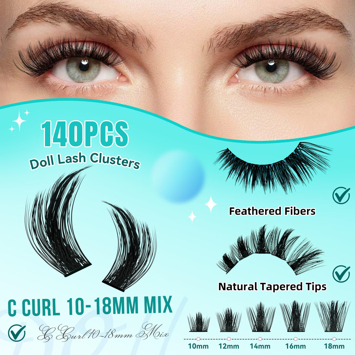AMZGIRL LASH Manga Lash Clusters side view showing lash design