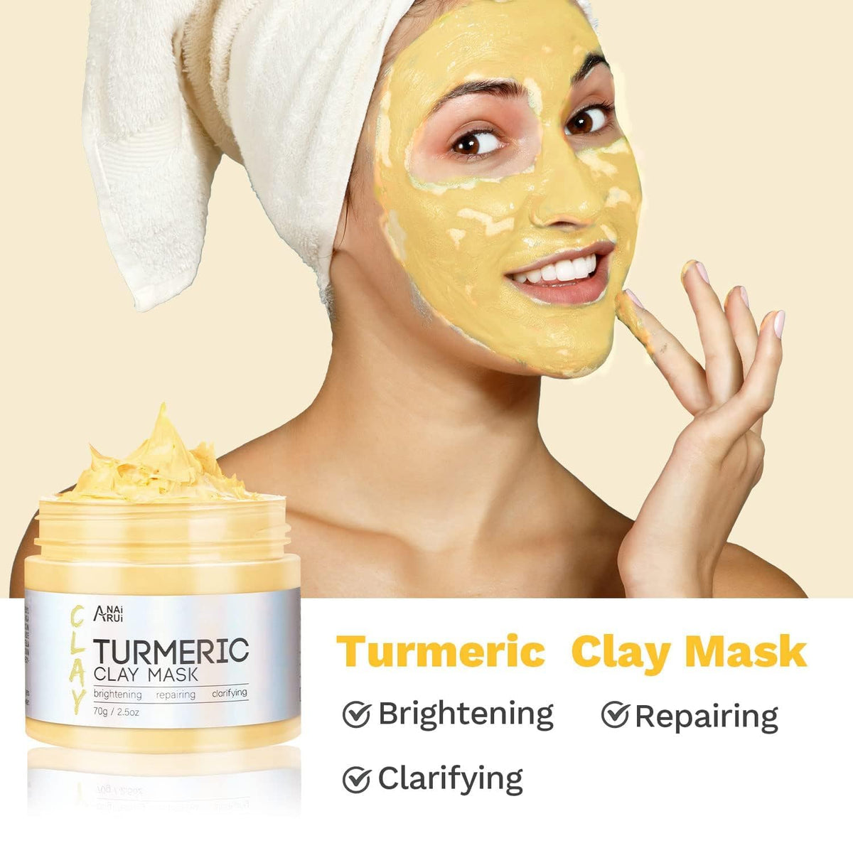 ANAI RUI Green Tea Clay Mask jar showcasing its texture