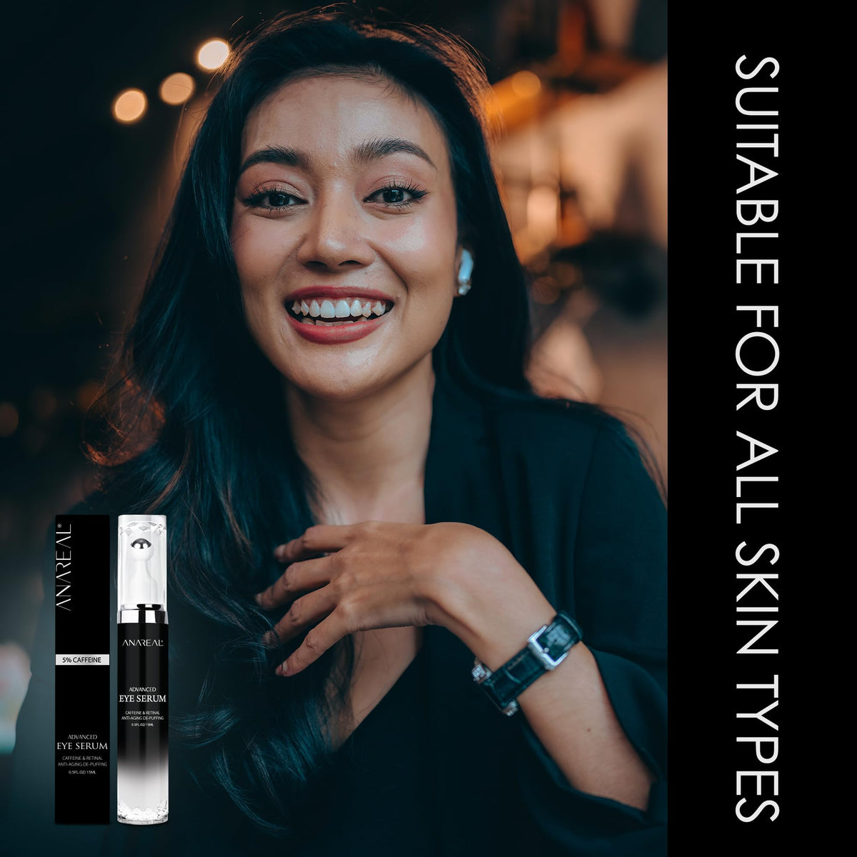 ANAREAL Eye Bags for Men with product dimensions