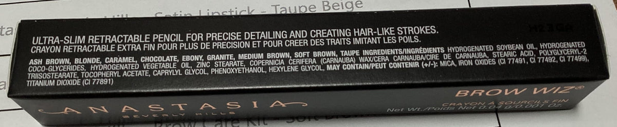 Anastasia Beverly Hills Brow Wiz Mini Precision Pencil on makeup table