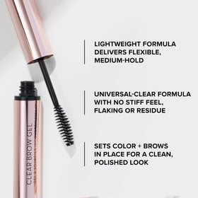 Anastasia Beverly Hills Clear Brow Gel in hand with natural background