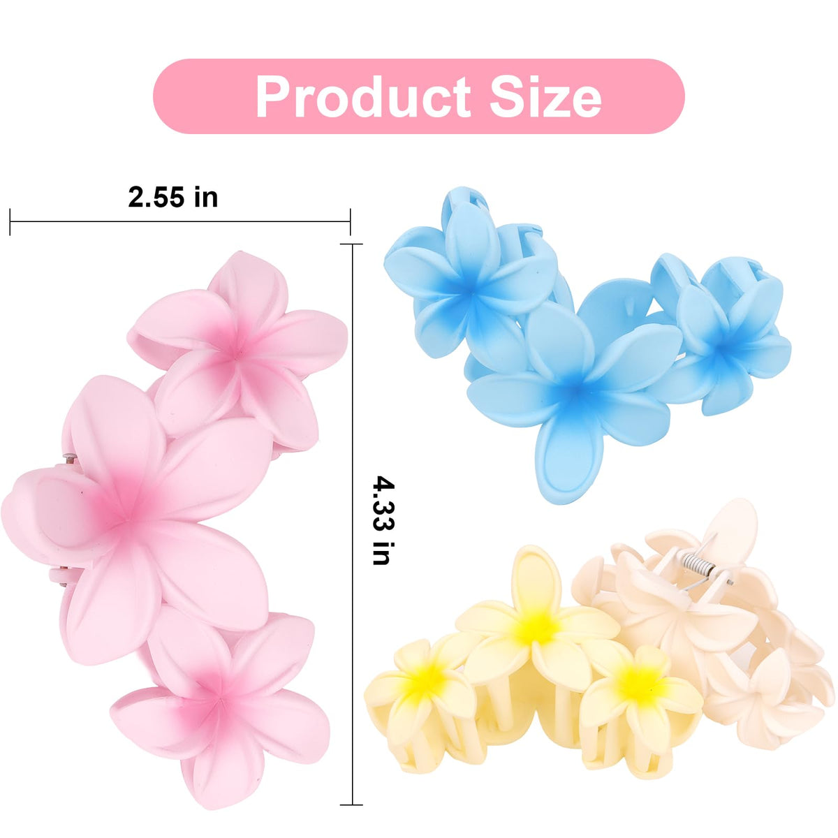 ANBALA Flower Claw Clips displayed on a beach background