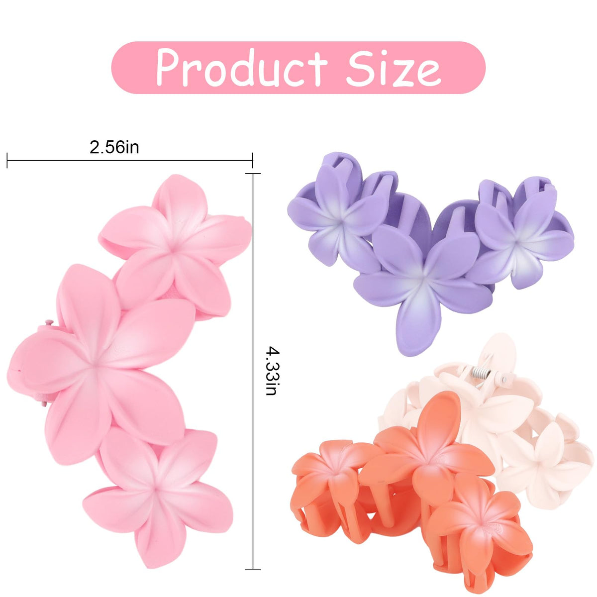 ANBALA Flower Claw Hair Clip in a vibrant pink colour