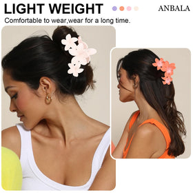 ANBALA Flower Claw Hair Clips displayed on a table