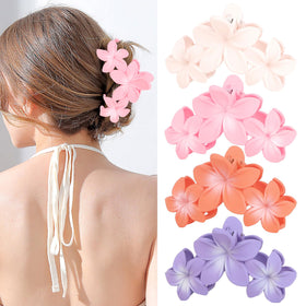 ANBALA Flower Claw Hair Clips in pink, orange, white, and purple