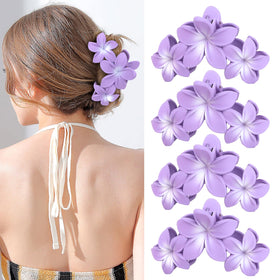 ANBALA Flower Design Hair Clips purple front view