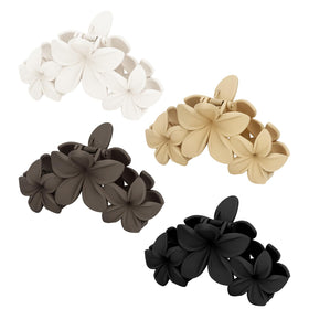 ANBALA Flower Hair Clip in apricot displayed on a model
