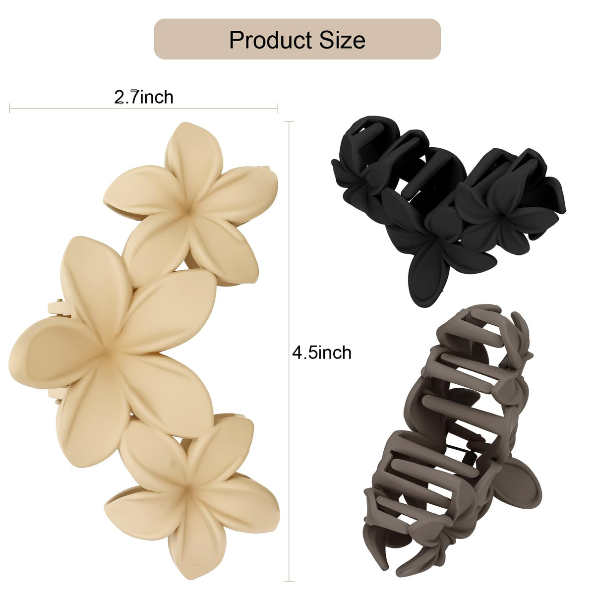 ANBALA Flower Hair Clip in black on a casual outfit