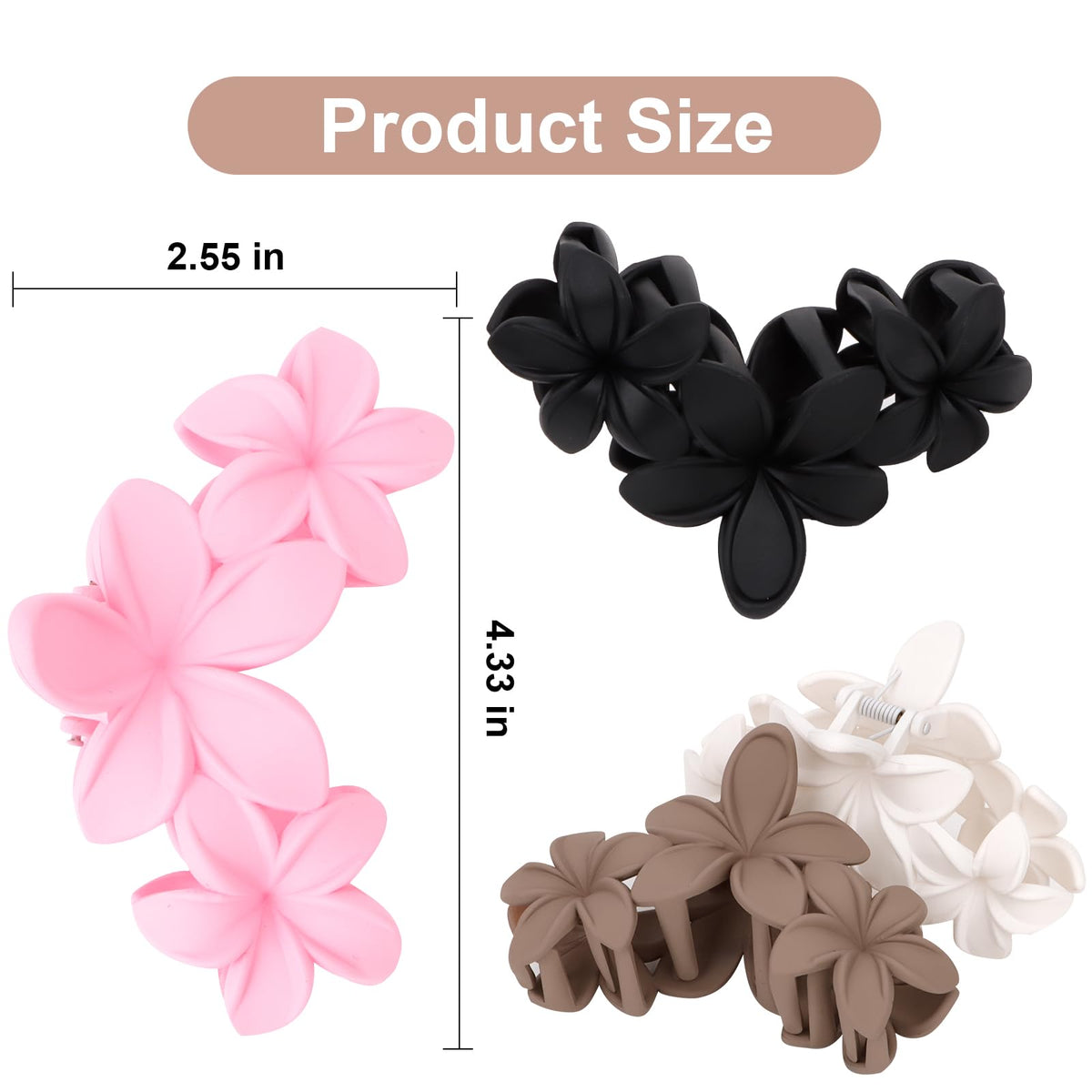 ANBALA flower hair clip in brown with floral design