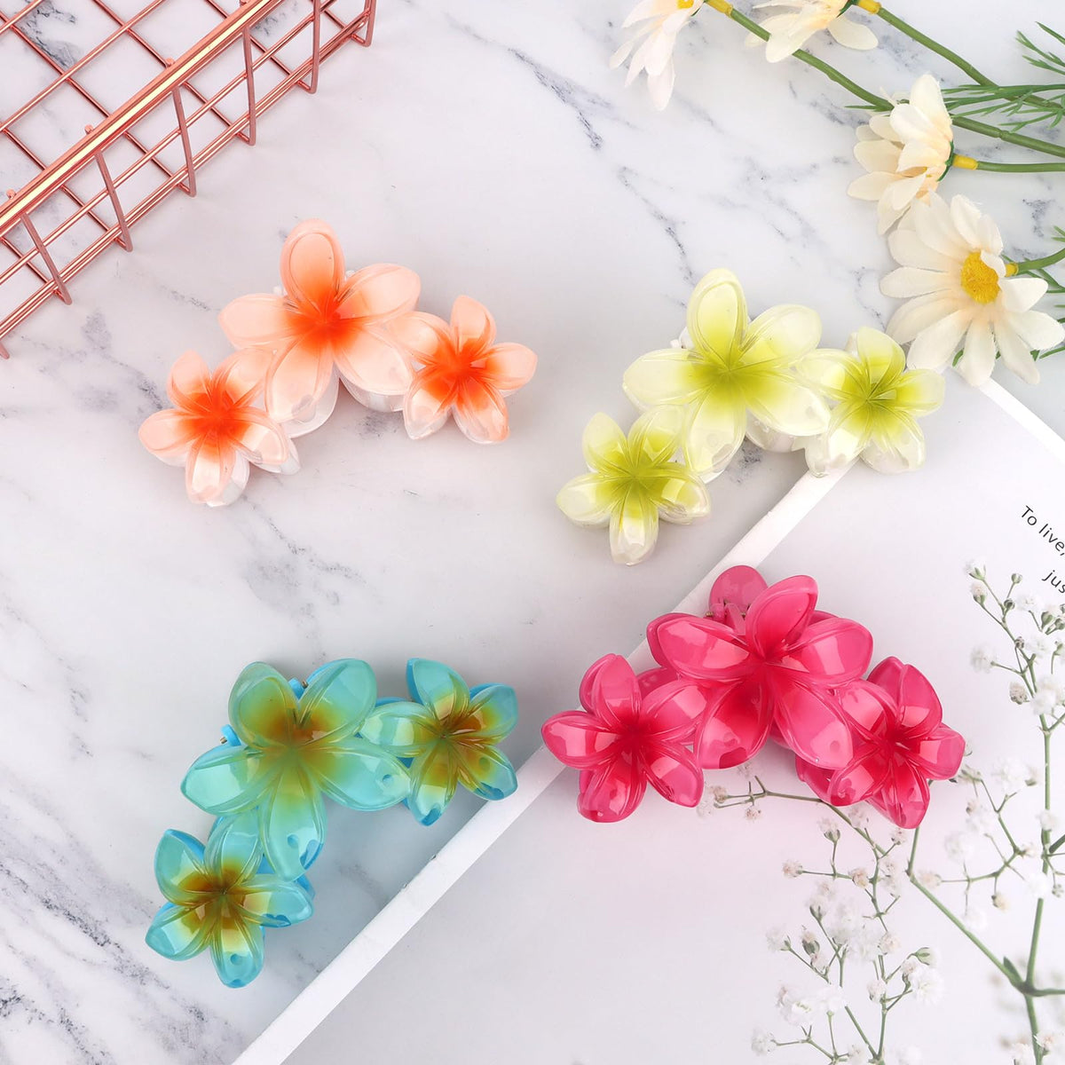 ANBALA Flower Hair Clip worn by a model outdoors