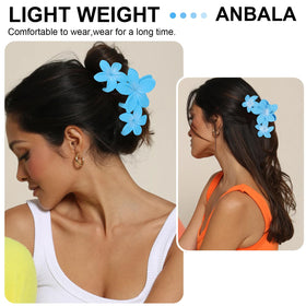 ANBALA flower hair clips in a vibrant blue colour
