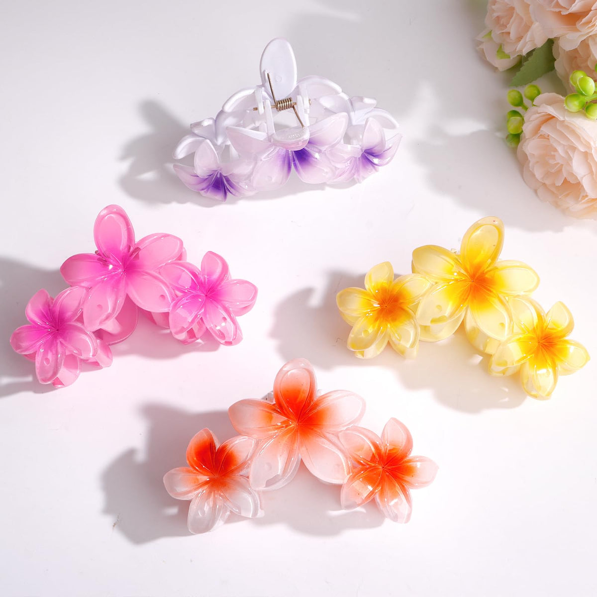 ANBALA flower hair clips in use during a casual outdoor event