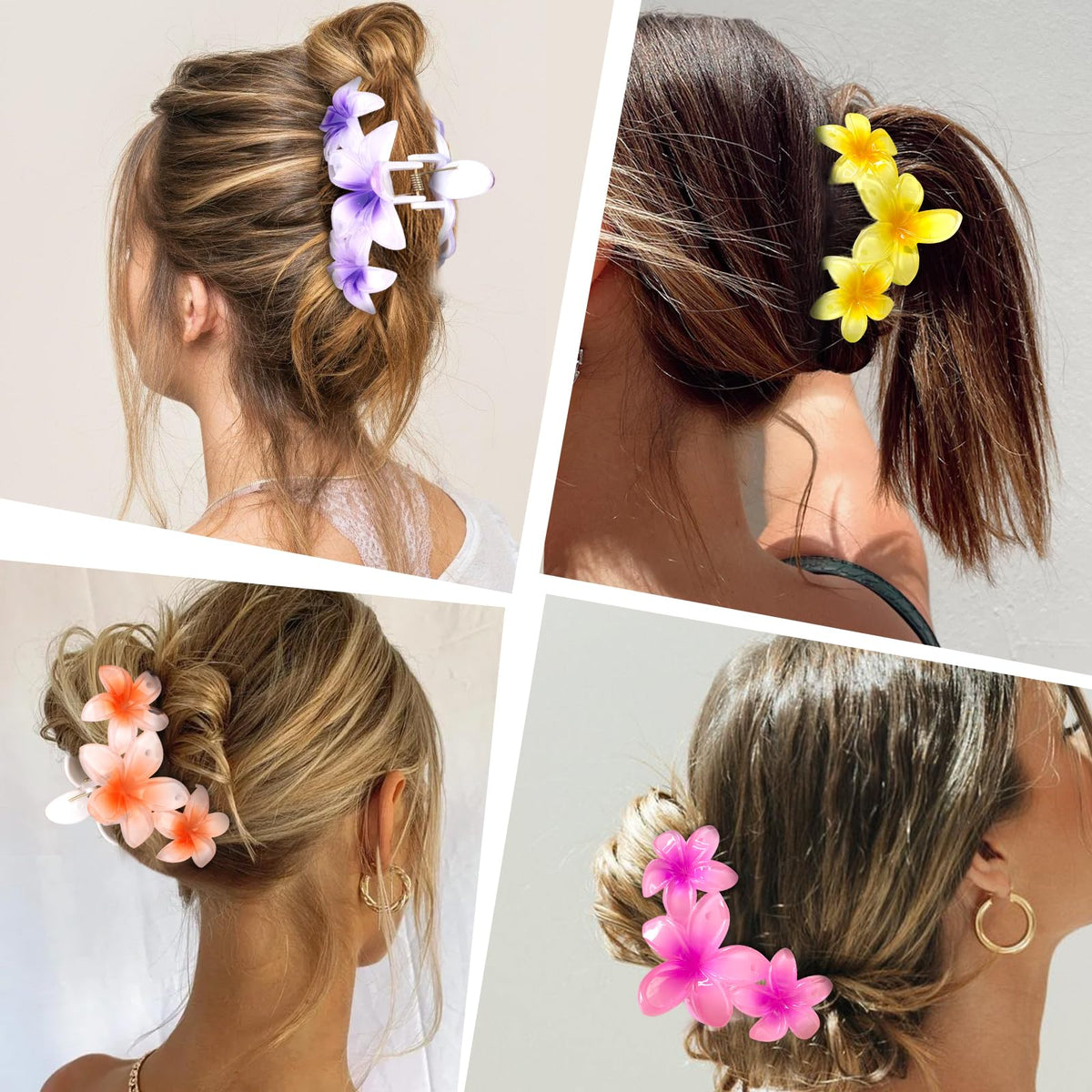 ANBALA Hawaiian Flower Hair Clips in a stylish arrangement