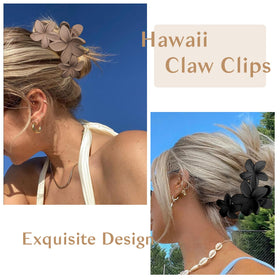 ANBALA Hawaiian Plumeria Flower Hair Clip in apricot