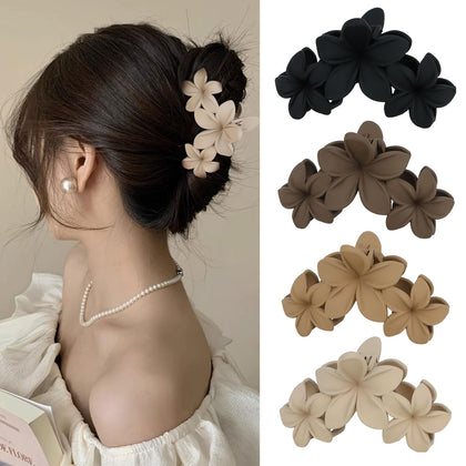 ANBALA Hawaiian Plumeria Flower Hair Clip in brown