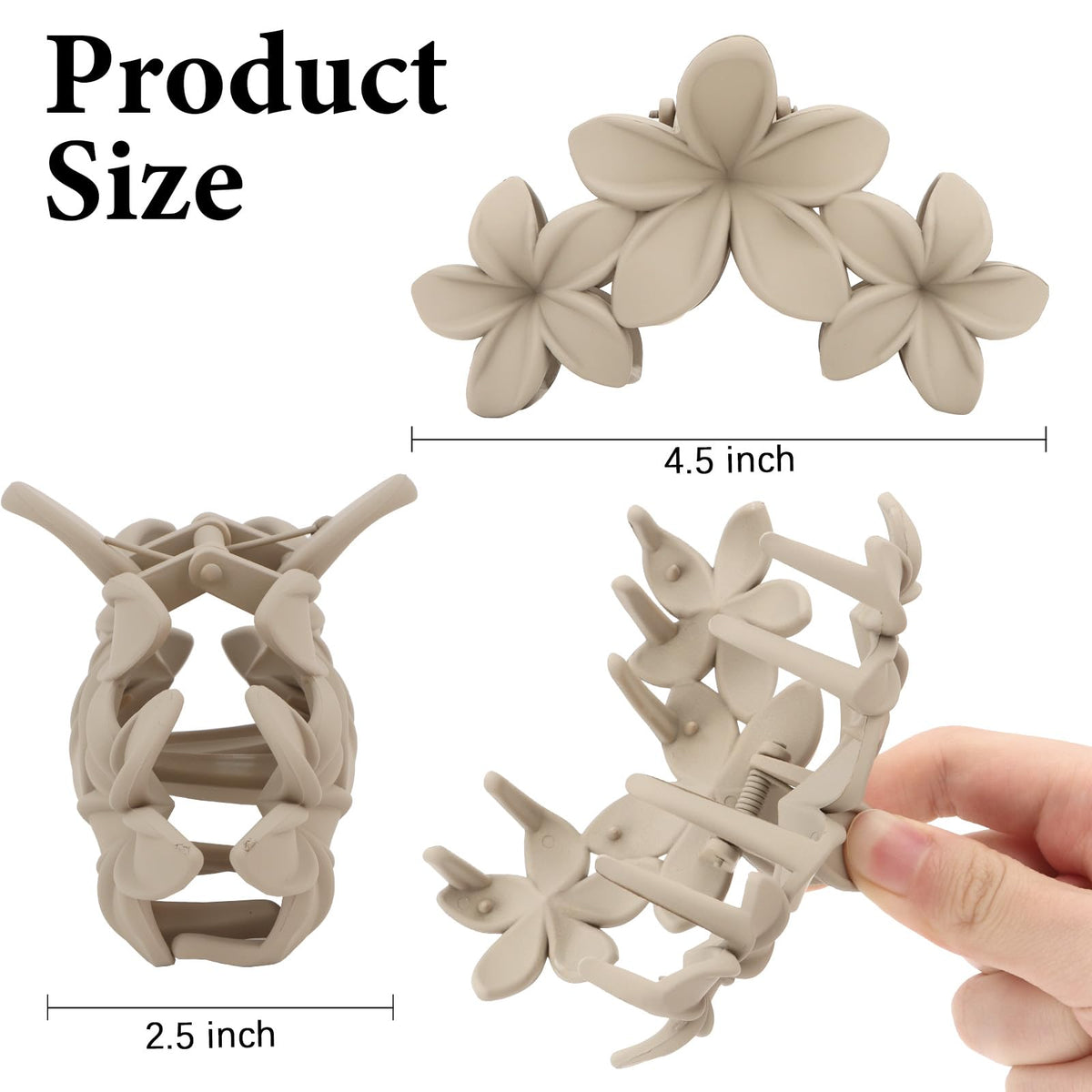 ANBALA Hawaiian Plumeria Flower Hair Clip in gray