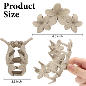 ANBALA Hawaiian Plumeria Flower Hair Clip in gray