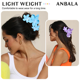 ANBALA Hawaiian Plumeria hair clip in purple color