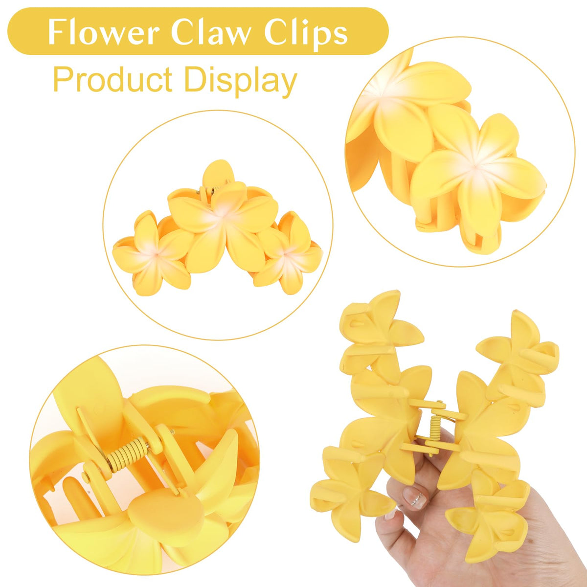ANBALA Hawaiian Plumeria hair clip in yellow color