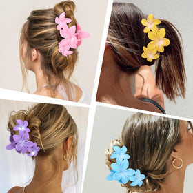 ANBALA Hawaiian Plumeria hair clips displayed on a white background
