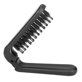 Ancable Travel Folding Hair Brush front view with black finish