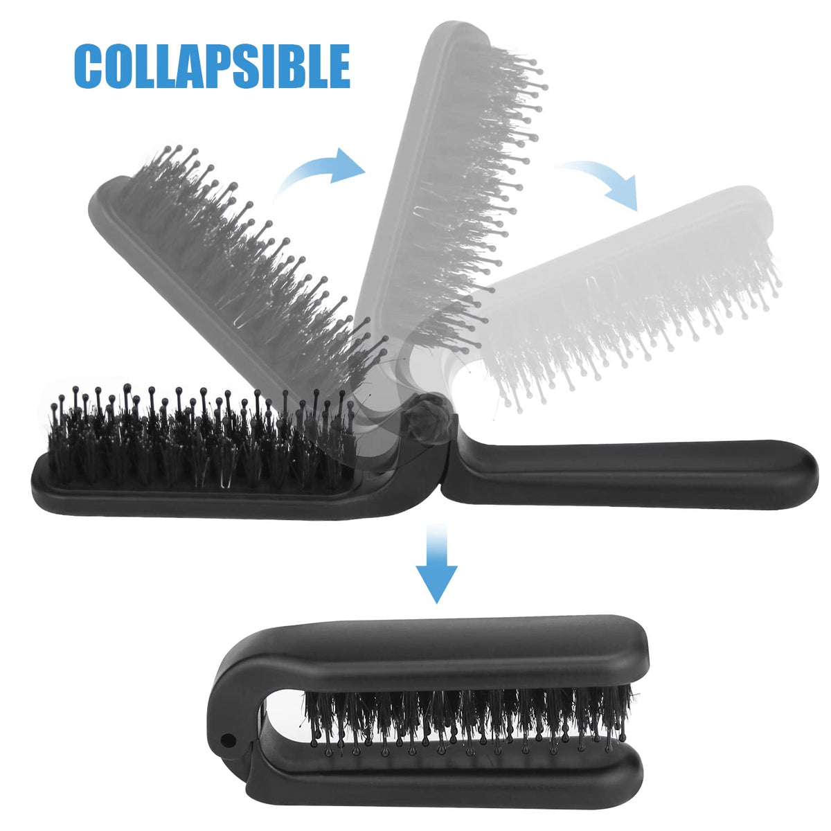 Ancable Travel Folding Hair Brush in a travel bag
