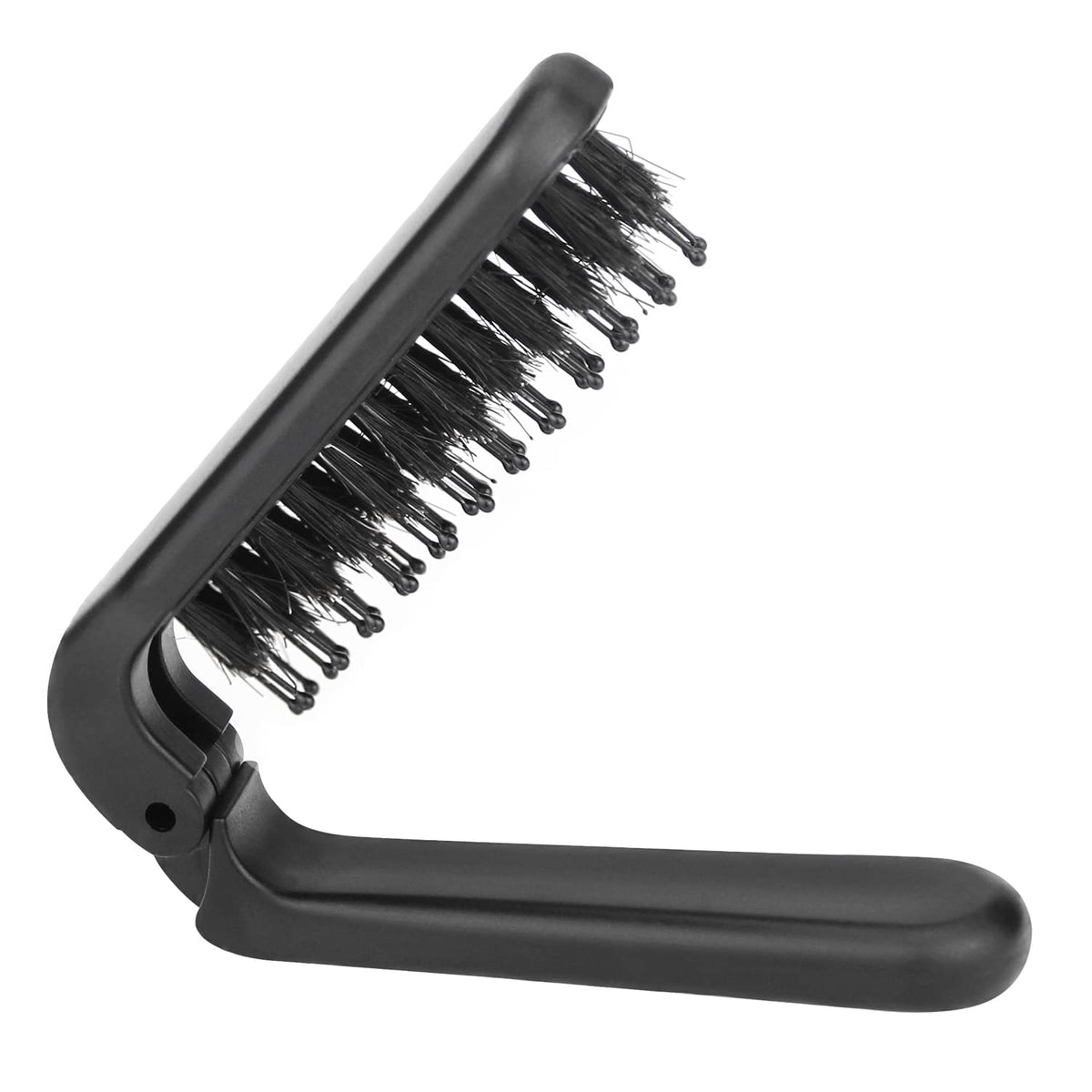 Ancable Travel Folding Hair Brush with boar bristles, compact design