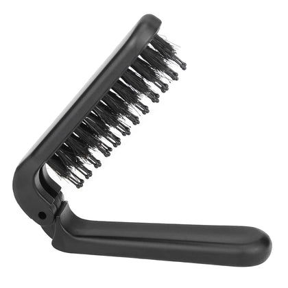 Ancable Travel Folding Hair Brush with boar bristles, compact design