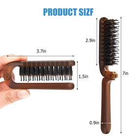 Ancable Travel Folding Hair Brush with nylon bristles close-up