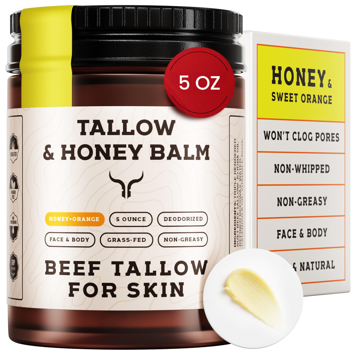 Ancestral Haven Beef Tallow Moisturizer 5 oz jar front view