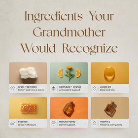 Ancestral Haven Beef Tallow Moisturizer texture on hand