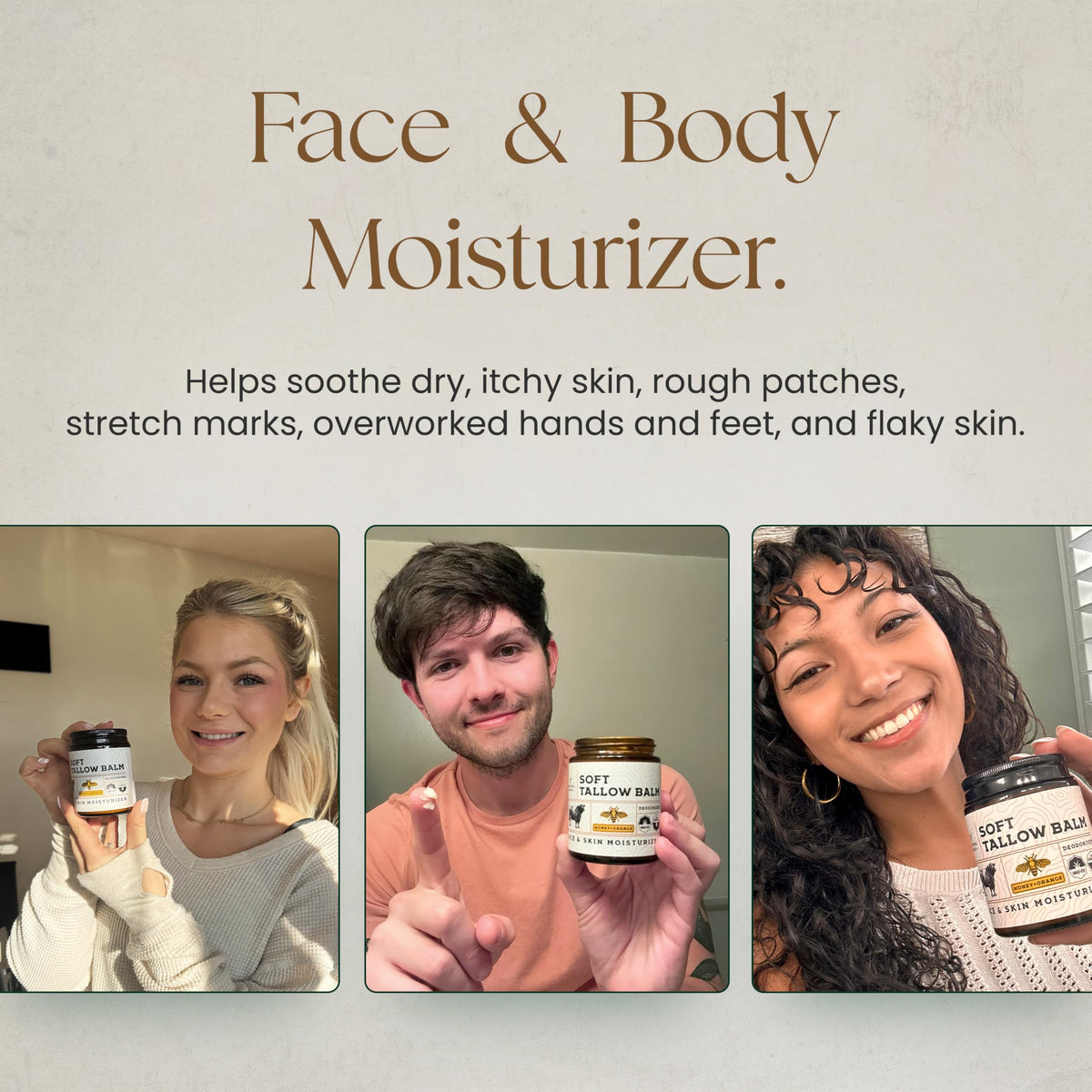 Ancestral Haven Beef Tallow Moisturizer with honey infusion close-up
