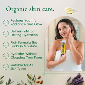 Ancient Greek Remedy Organic Face Moisturizer with lavender flowers