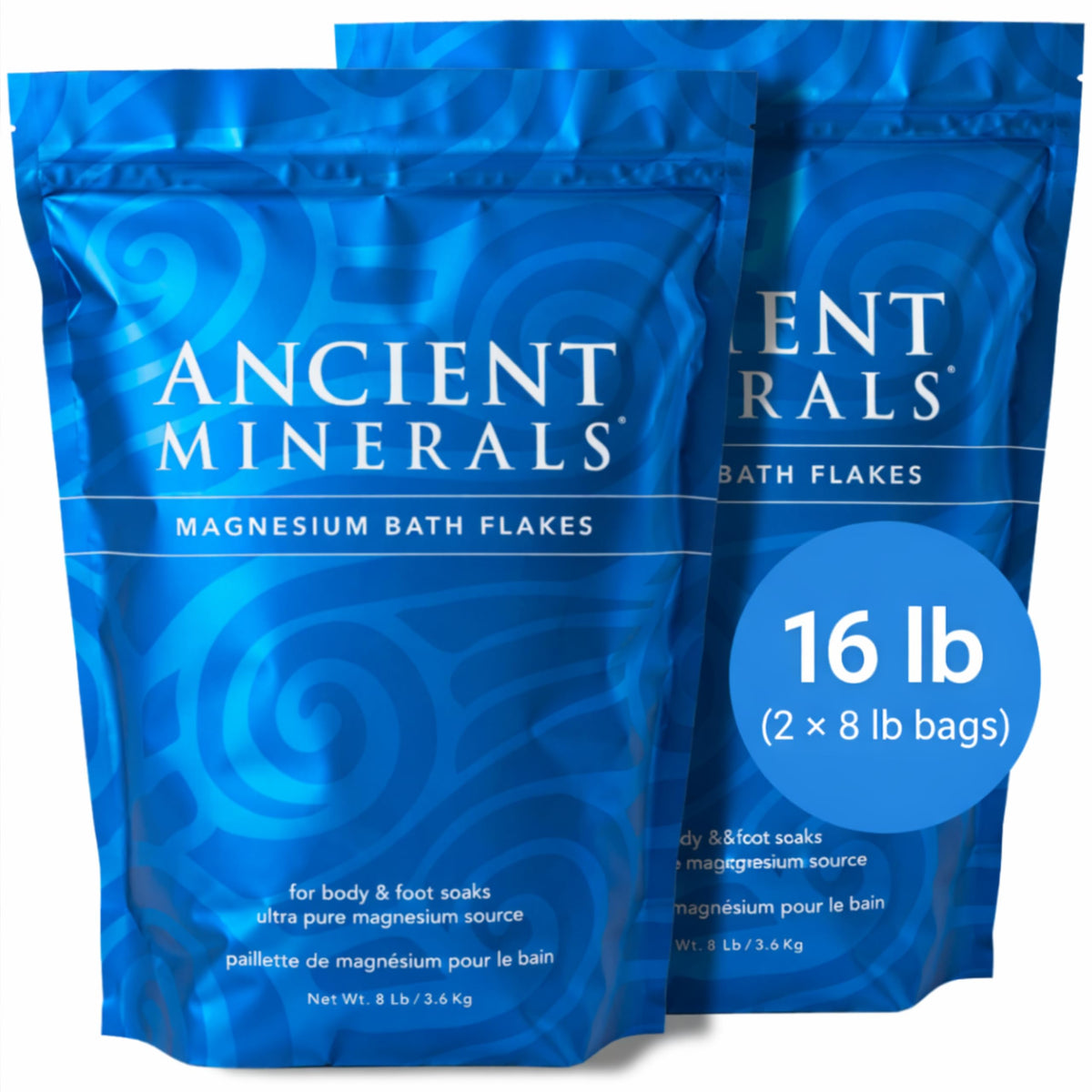 Ancient Minerals Magnesium Bath Flakes 16 lb front view