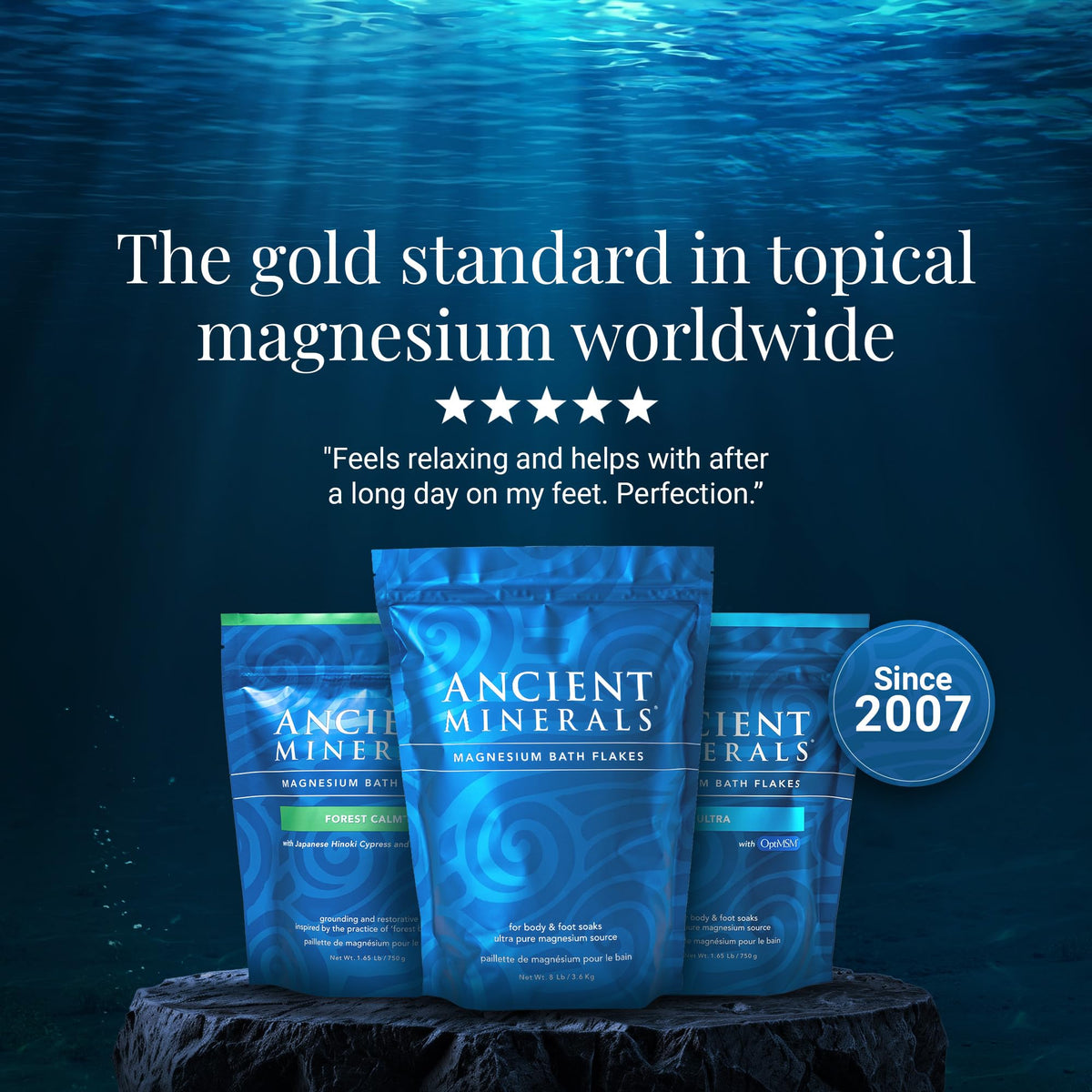 Ancient Minerals Magnesium Bath Flakes with a calming setting