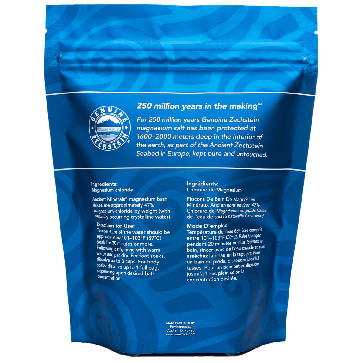 Ancient Minerals Magnesium Bath Flakes with a measuring scoop