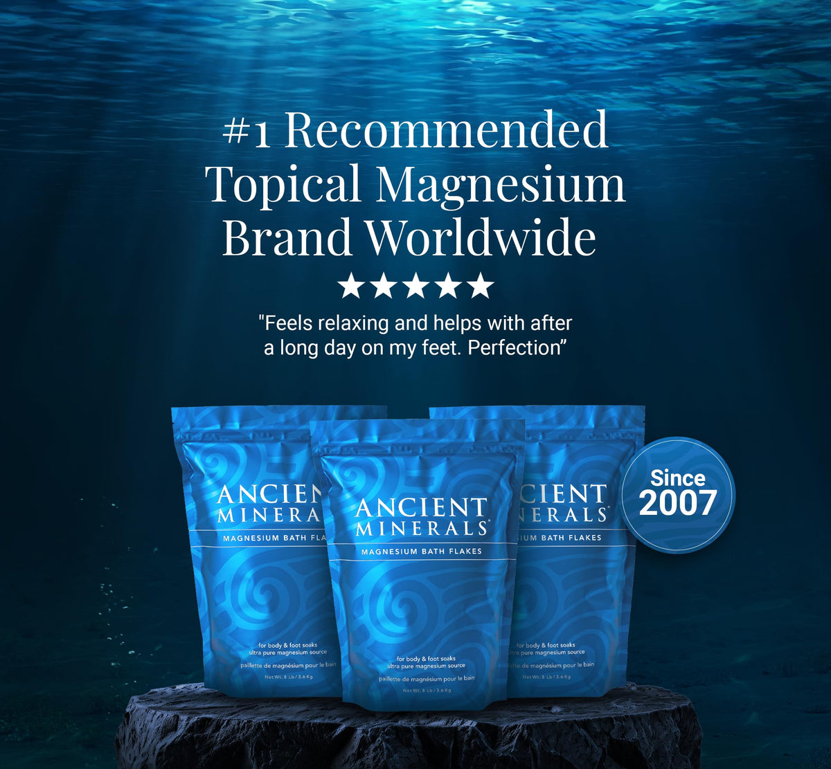 Ancient Minerals Magnesium Bath Flakes with natural elements