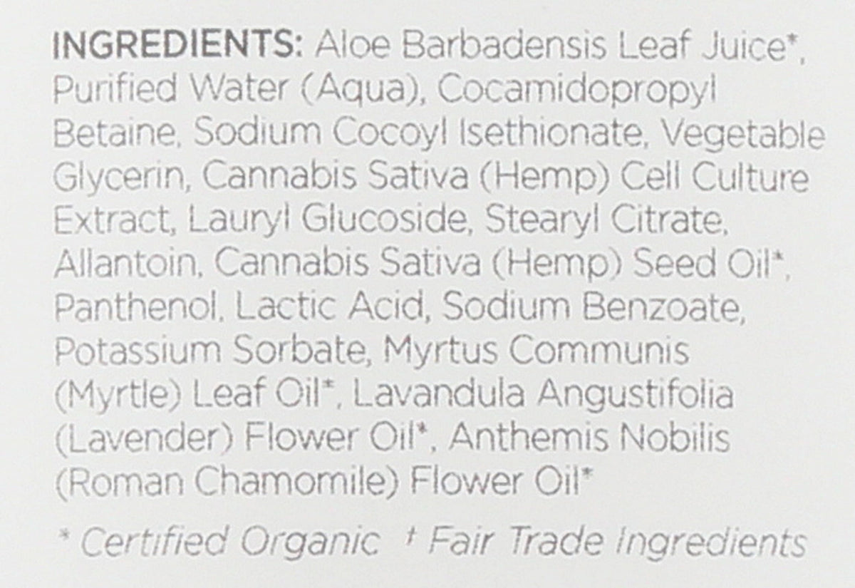 Andalou Naturals CannaCell Body Lotion Harmony with ingredients layout
