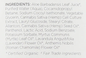 Andalou Naturals CannaCell Body Lotion Harmony with ingredients layout